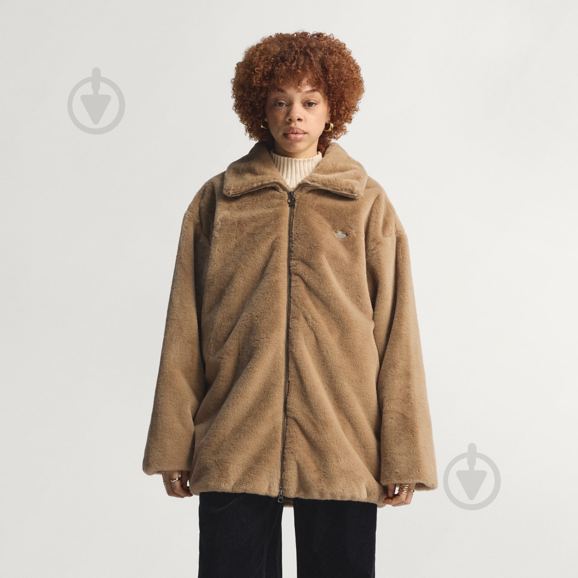 ᐉ Куртка жіночий зимовий Adidas Fur Jacket JY2383 р.L коричневий