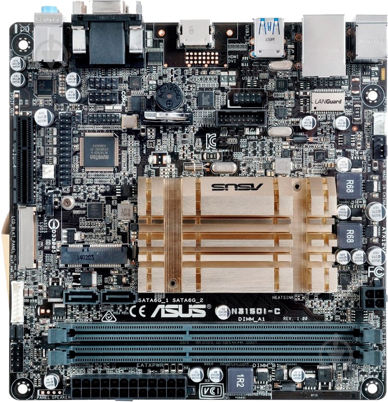 Материнська плата Asus N3150I-C (Integrated CPU, SoC, mini ITX) - фото 1 Материнська плата Asus N3150I-C (Integrated CPU, SoC, mini ITX) - фото 1