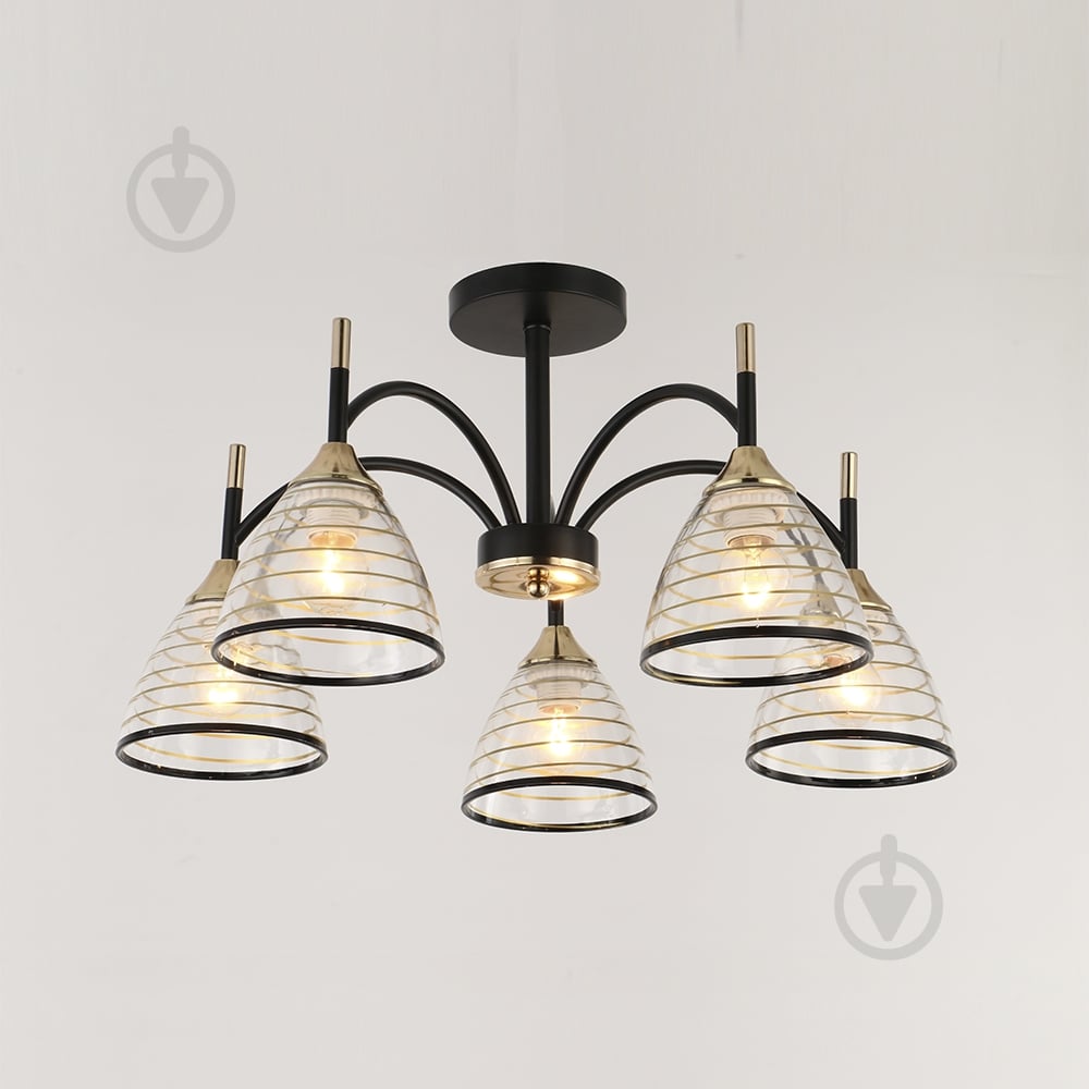 Люстра потолочная Blitz Audi 5x60 Вт E27 черный 9025-45 - фото 1