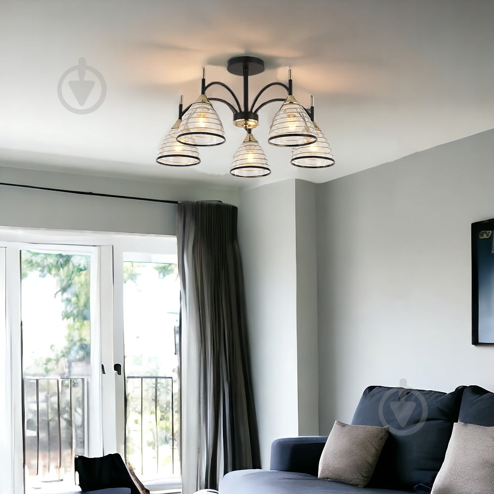 Люстра потолочная Blitz Audi 5x60 Вт E27 черный 9025-45 - фото 2