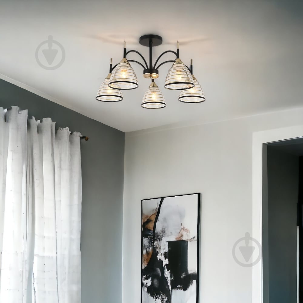 Люстра потолочная Blitz Audi 5x60 Вт E27 черный 9025-45 - фото 3