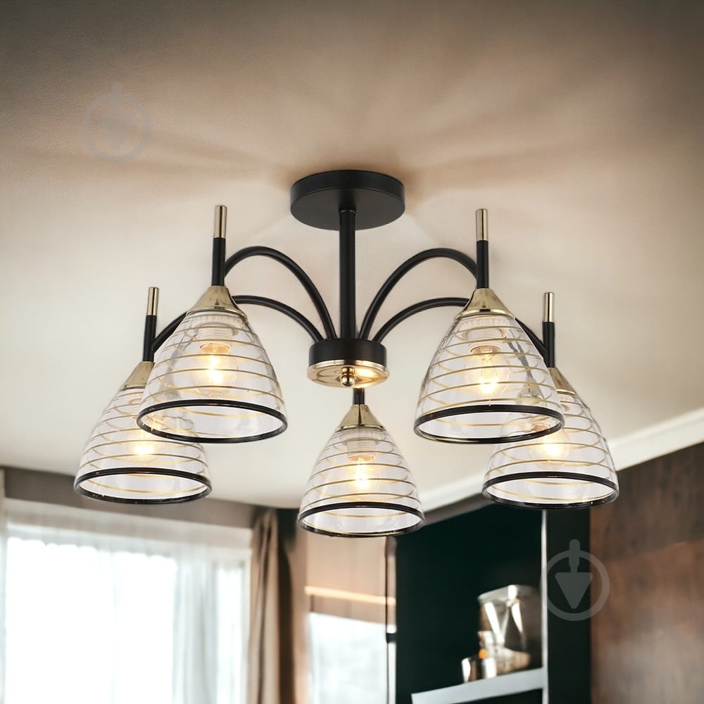 Люстра потолочная Blitz Audi 5x60 Вт E27 черный 9025-45 - фото 4