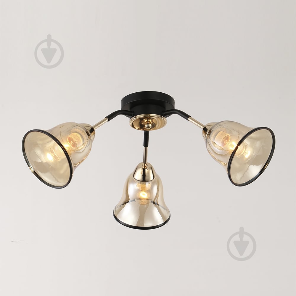 Люстра стельова WunderLicht Riza 3x60 Вт E27 чорний KK9015-43 - фото 1