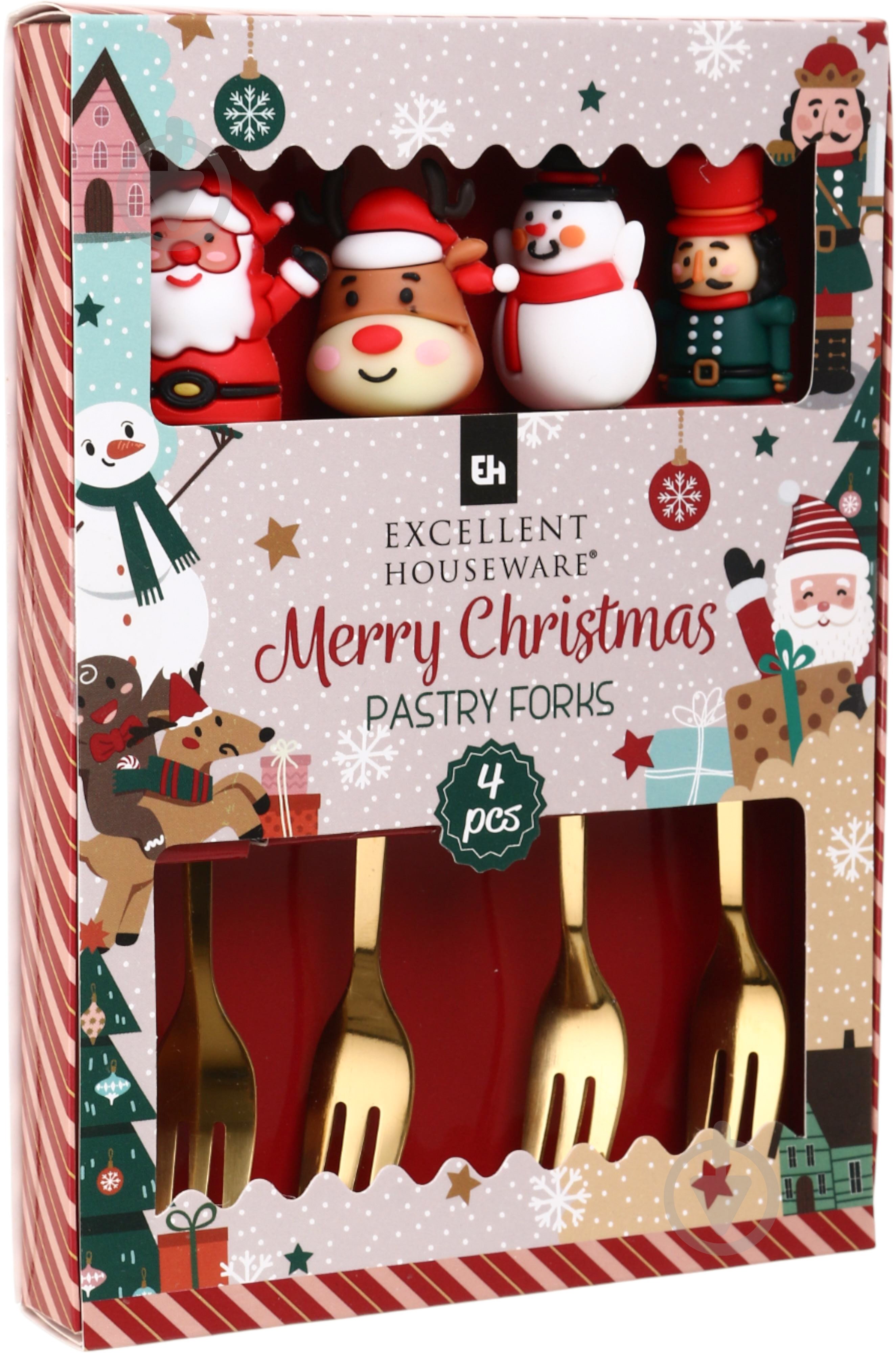 Набор для десерта Excellent Houseware Christams 4 шт. 170493080 - фото 11 Набор для десерта Excellent Houseware Christams 4 шт. 170493080 - фото 11