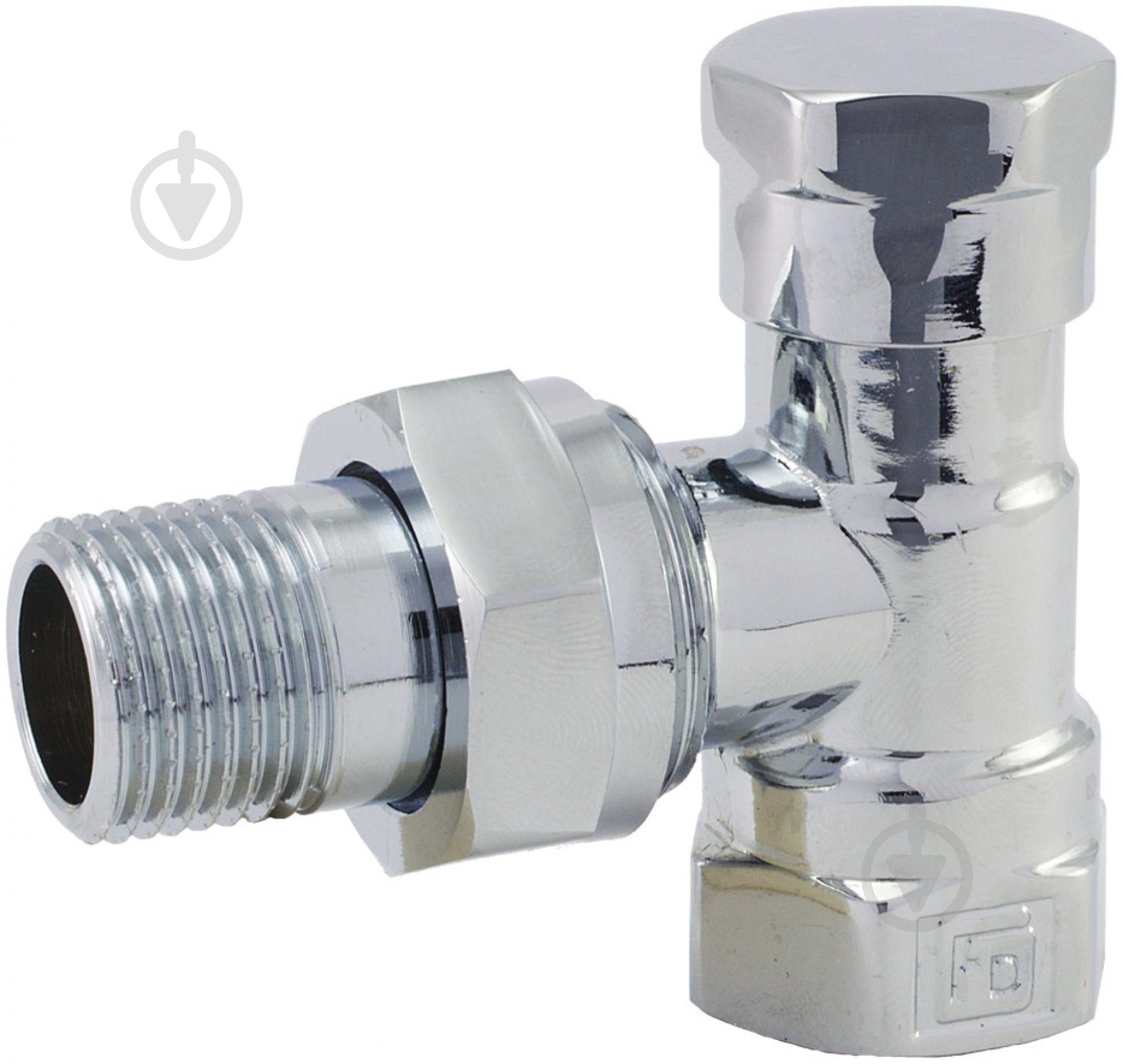 Кран радиаторный FADO S.r.l RC02 хром 1/2 угловой нижний серебрянный - фото 1