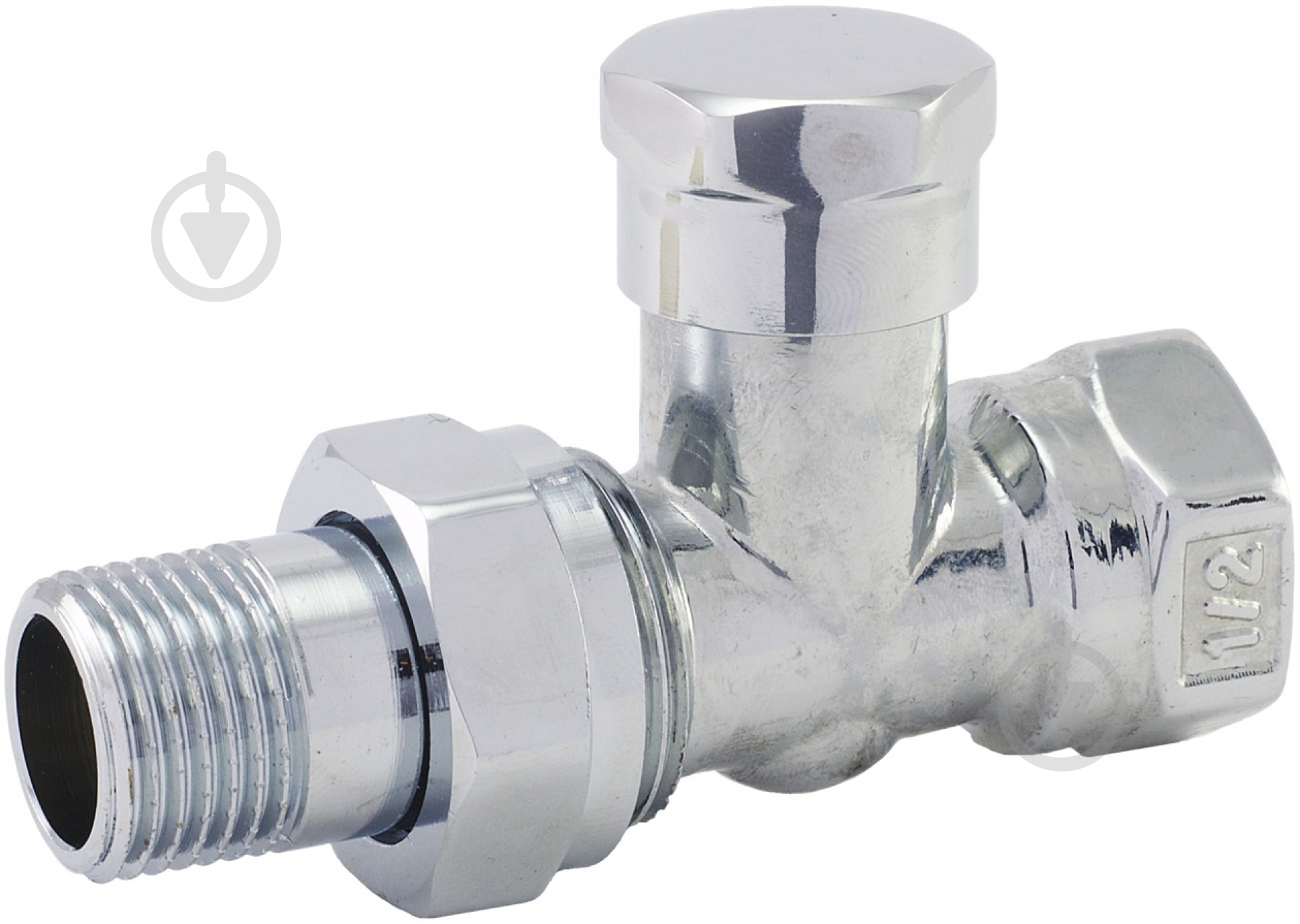 Кран радиаторный FADO S.r.l RC04 хром 1/2 прямой нижний серебрянный - фото 1