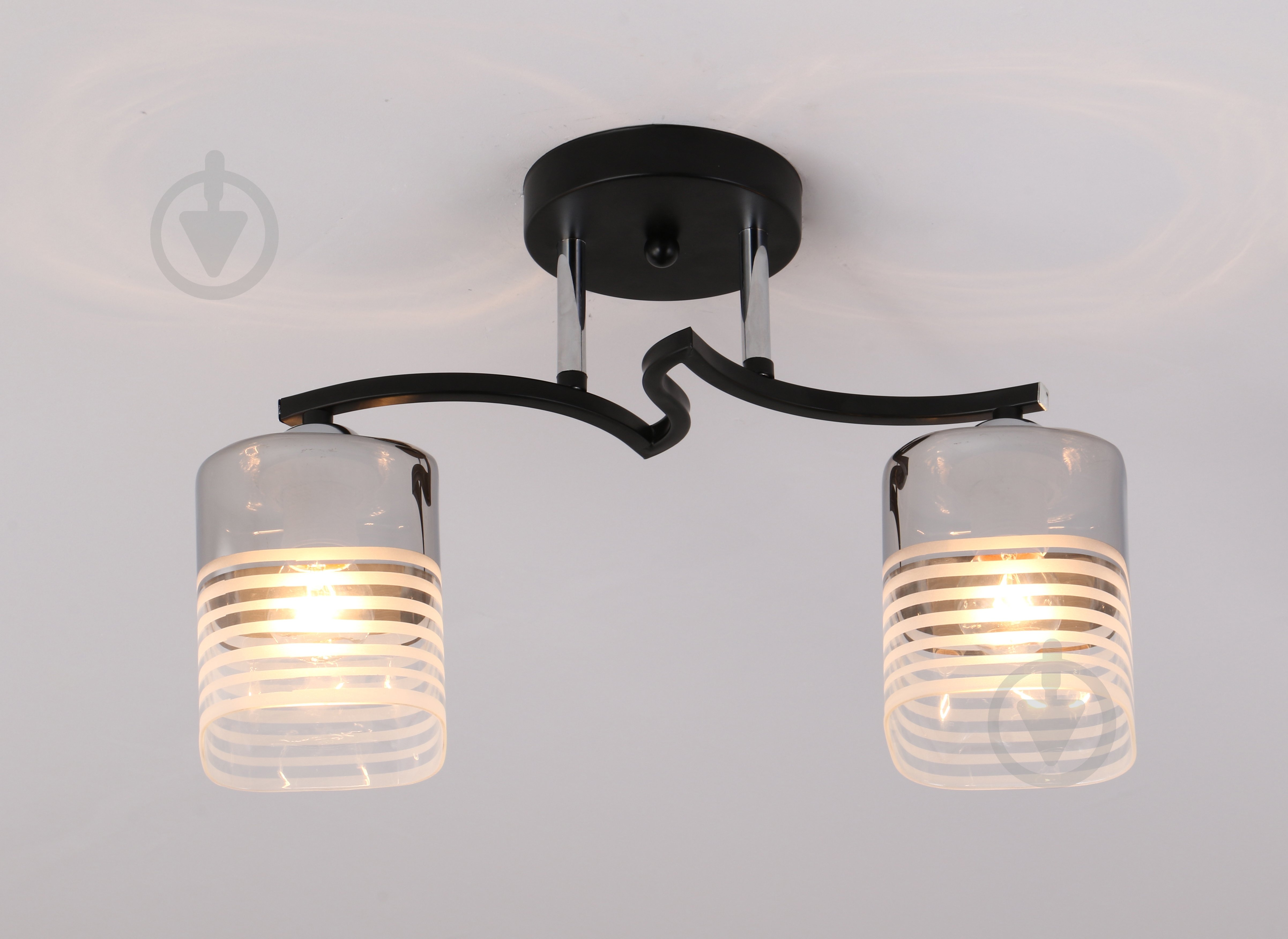 Люстра стельова WunderLicht Hamm 2x60 Вт E27 чорний KK9072-42 - фото 1