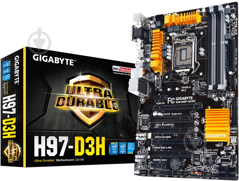 Материнська плата Gigabyte GA-H97-D3H (Socket 1150, Intel H97, ATX) - фото 6 Материнська плата Gigabyte GA-H97-D3H (Socket 1150, Intel H97, ATX) - фото 6