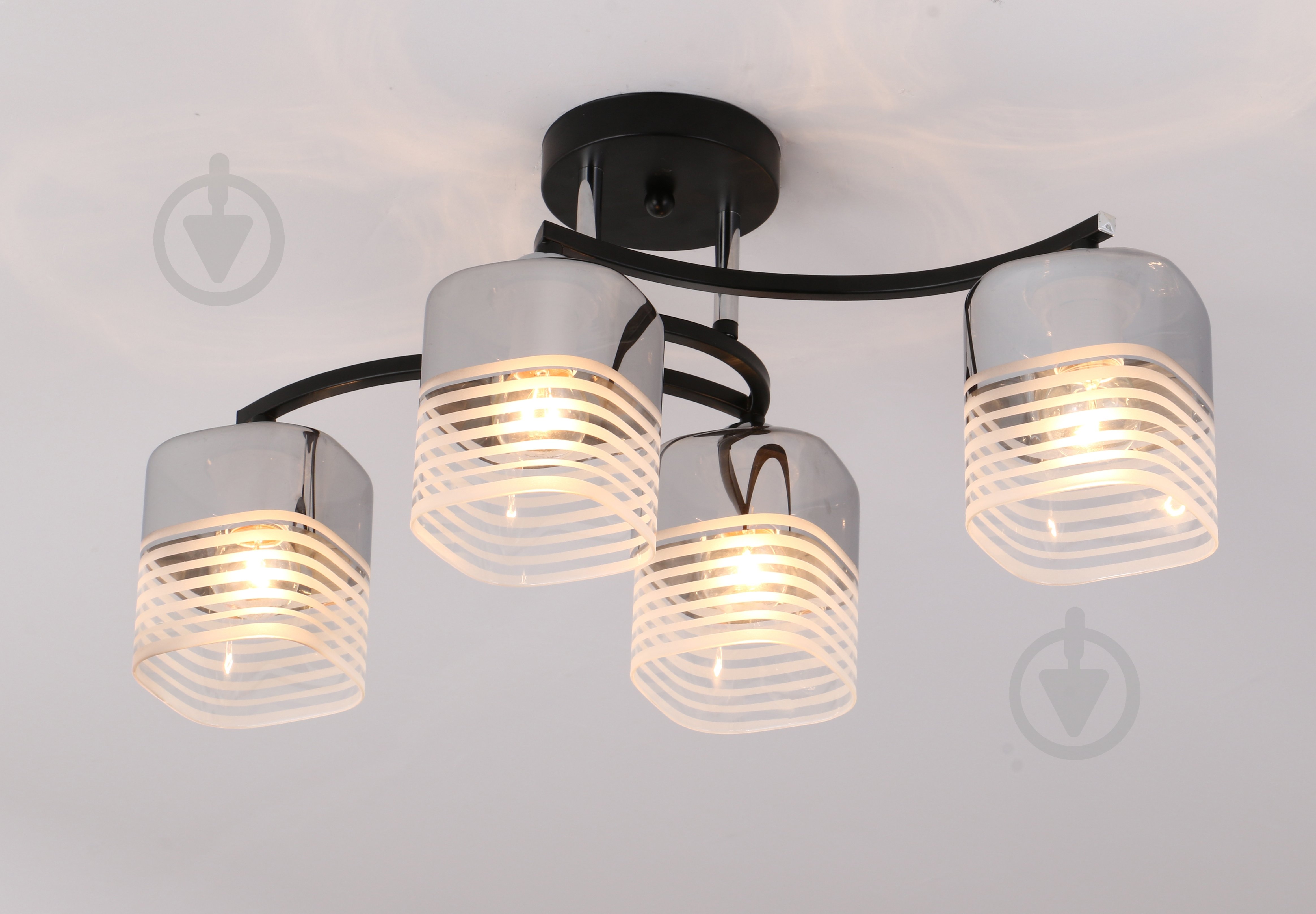 Люстра стельова WunderLicht Hamm 4x60 Вт E27 чорний KK9072-44 - фото 1 Люстра стельова WunderLicht Hamm 4x60 Вт E27 чорний KK9072-44 - фото 1