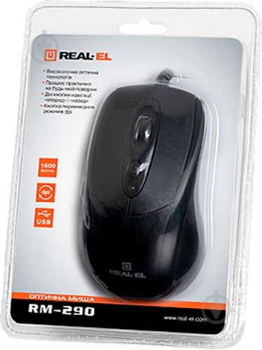 Мышь REAL-EL RM-290 black - фото 4 Мышь REAL-EL RM-290 black - фото 4