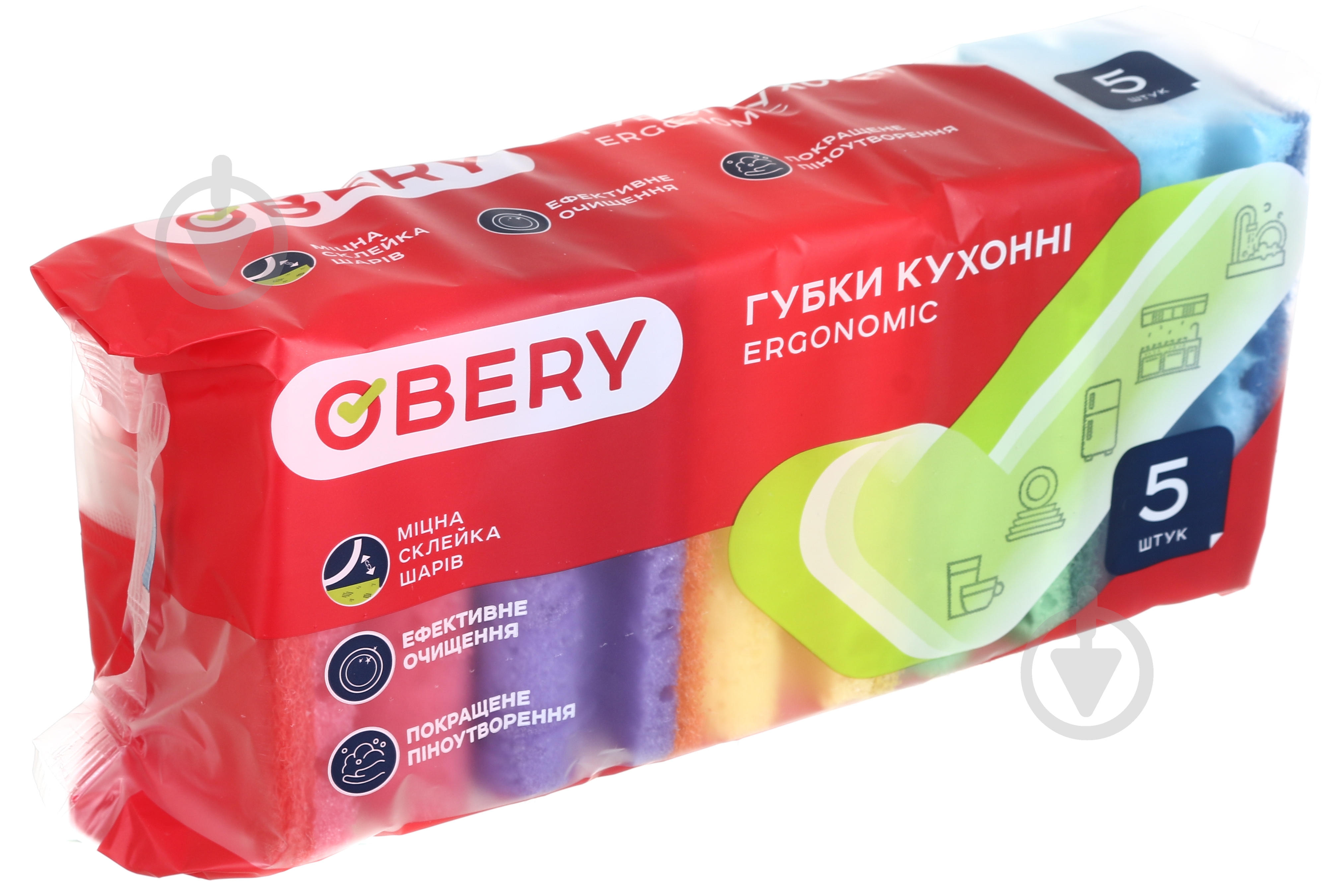 Губка для кухні OBERY ERGONOMIC 5 шт. - фото 3