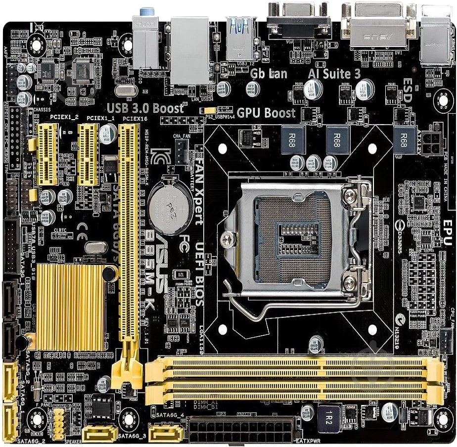 Материнская плата Asus B85M-K (Socket 1150, Intel B85, mirco ATX) - фото 1
