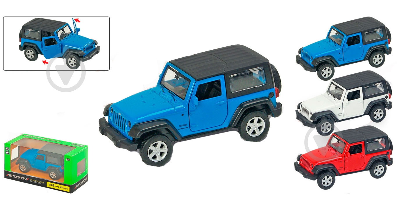 Автомодель Автопром 1:43 Jeep Wrangler в асортименті 4307 - фото 1