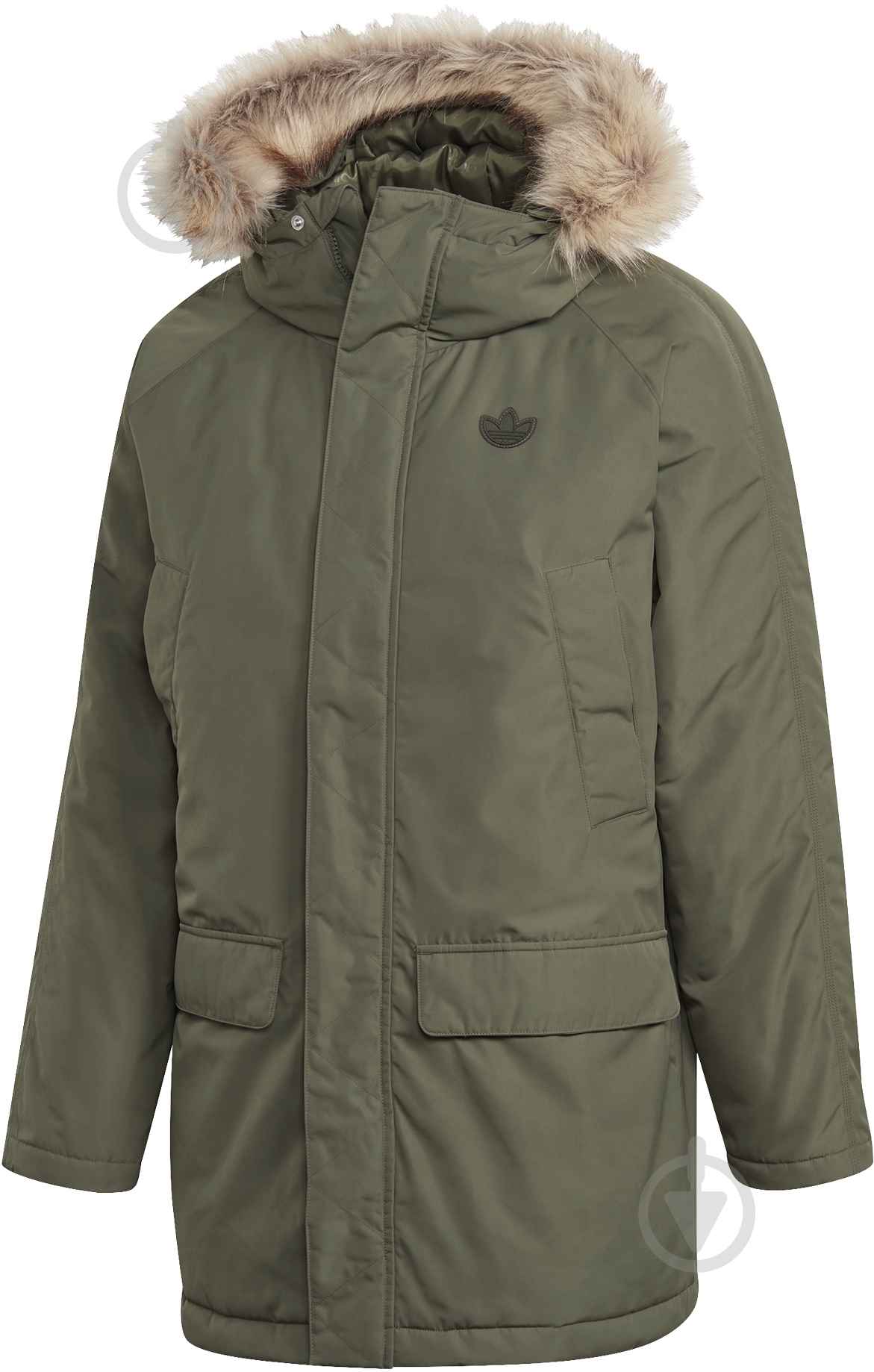 Куртка Adidas PAD FUR PARKA GE1313 р.S оливковая - фото 4