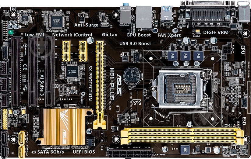 Материнская плата Asus H81-PLUS (Socket 1150, Intel H81, ATX) - фото 1