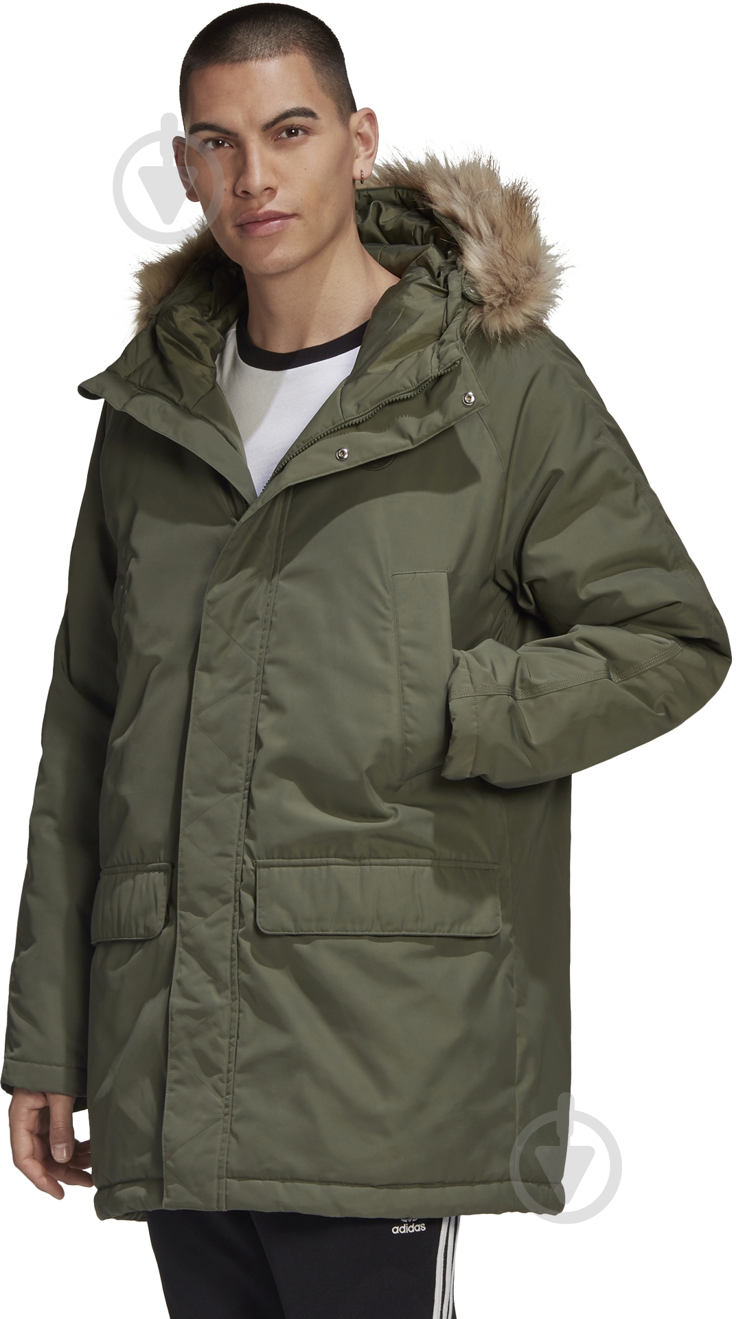 Куртка Adidas PAD FUR PARKA GE1313 р.L оливковая - фото 2