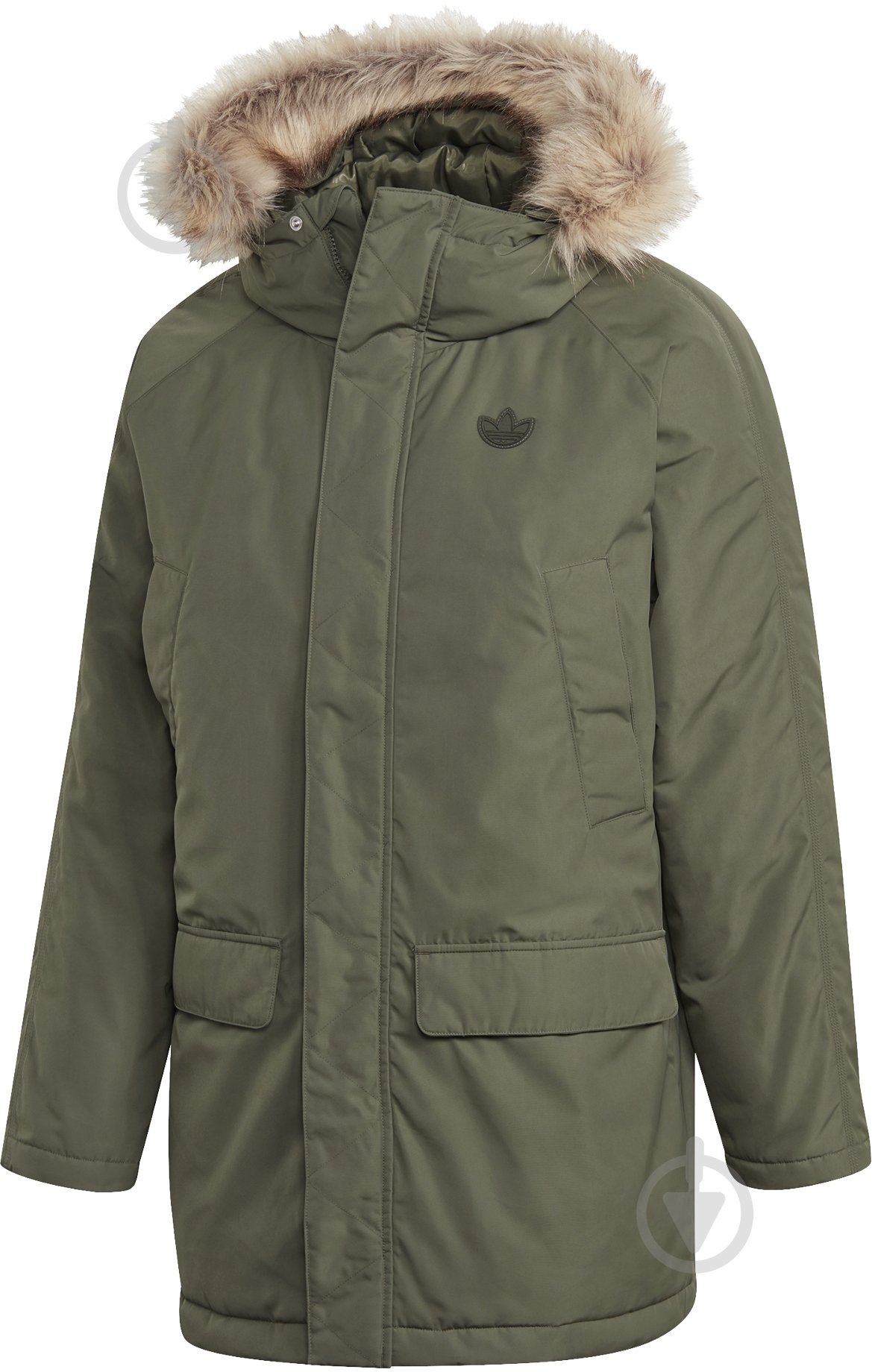 Куртка Adidas PAD FUR PARKA GE1313 р.L оливковая - фото 3