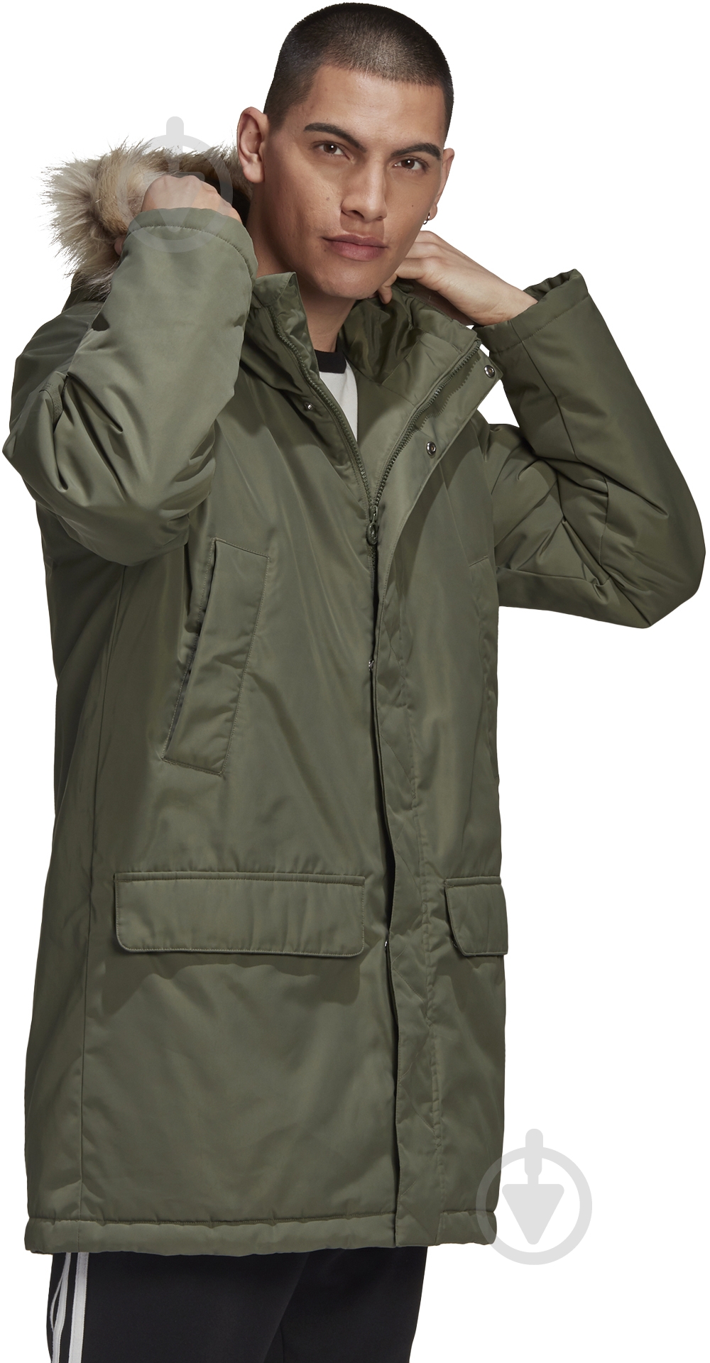 Куртка Adidas PAD FUR PARKA GE1313 р.L оливковая - фото 7