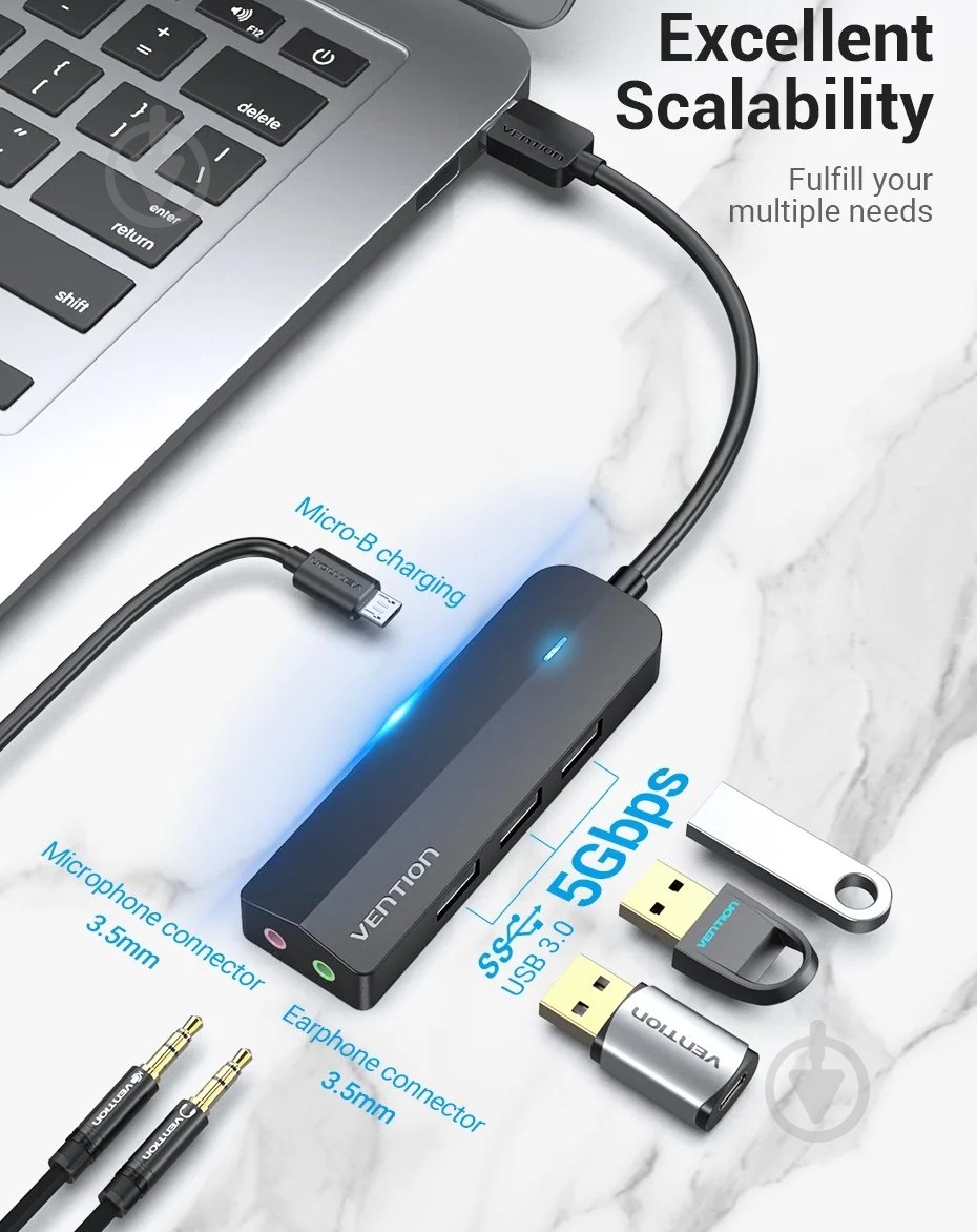 Док-станция Vention CHIBF black (CHIBF) - фото 4