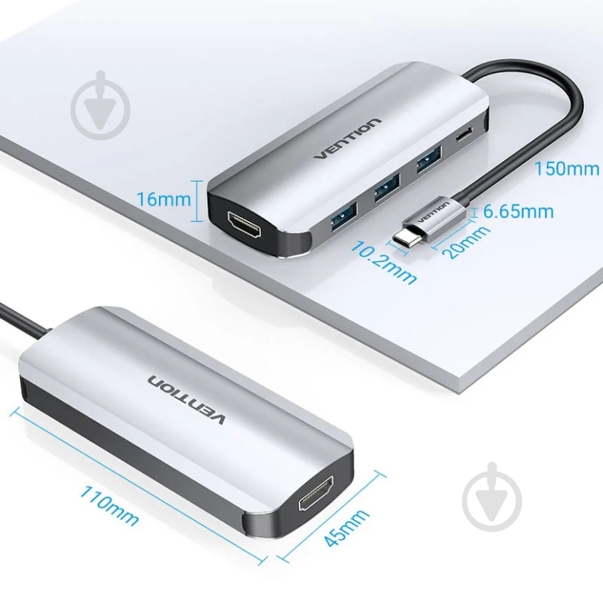 Док-станция Vention THFHB silver (THFHB) - фото 4 Док-станция Vention THFHB silver (THFHB) - фото 4