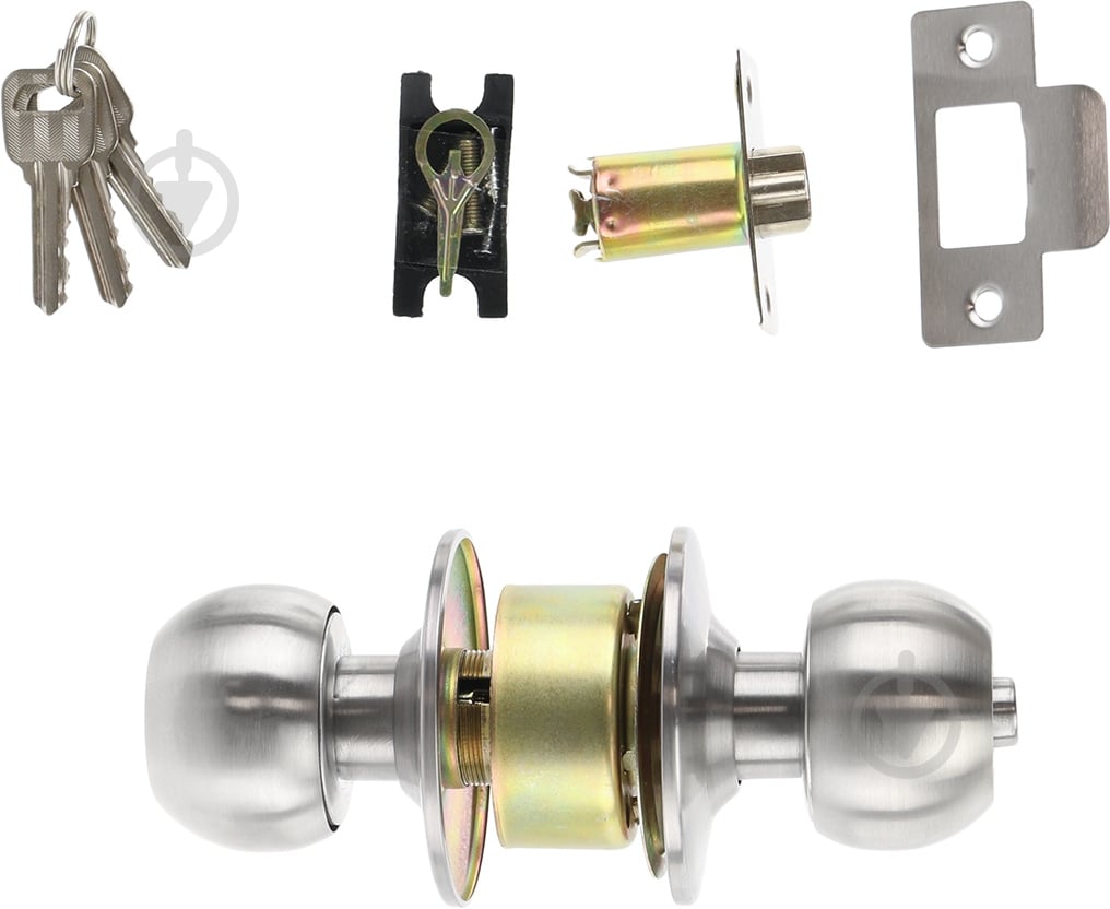 Кнобсет (ручка-защелка) Bruno 587 ss et с барабаном WC нержавеющая сталь - фото 3