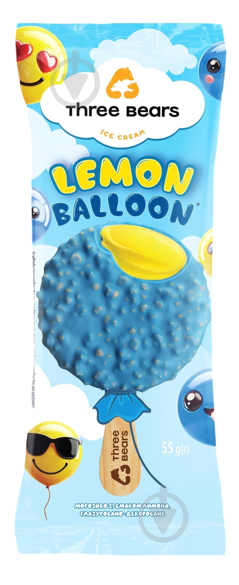Мороженое Три Ведмеді Lemon balloon 55 г - фото 1