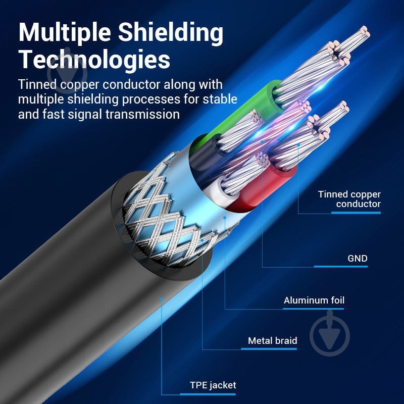 Кабель Vention 2 м черный (CQUBH) - фото 8