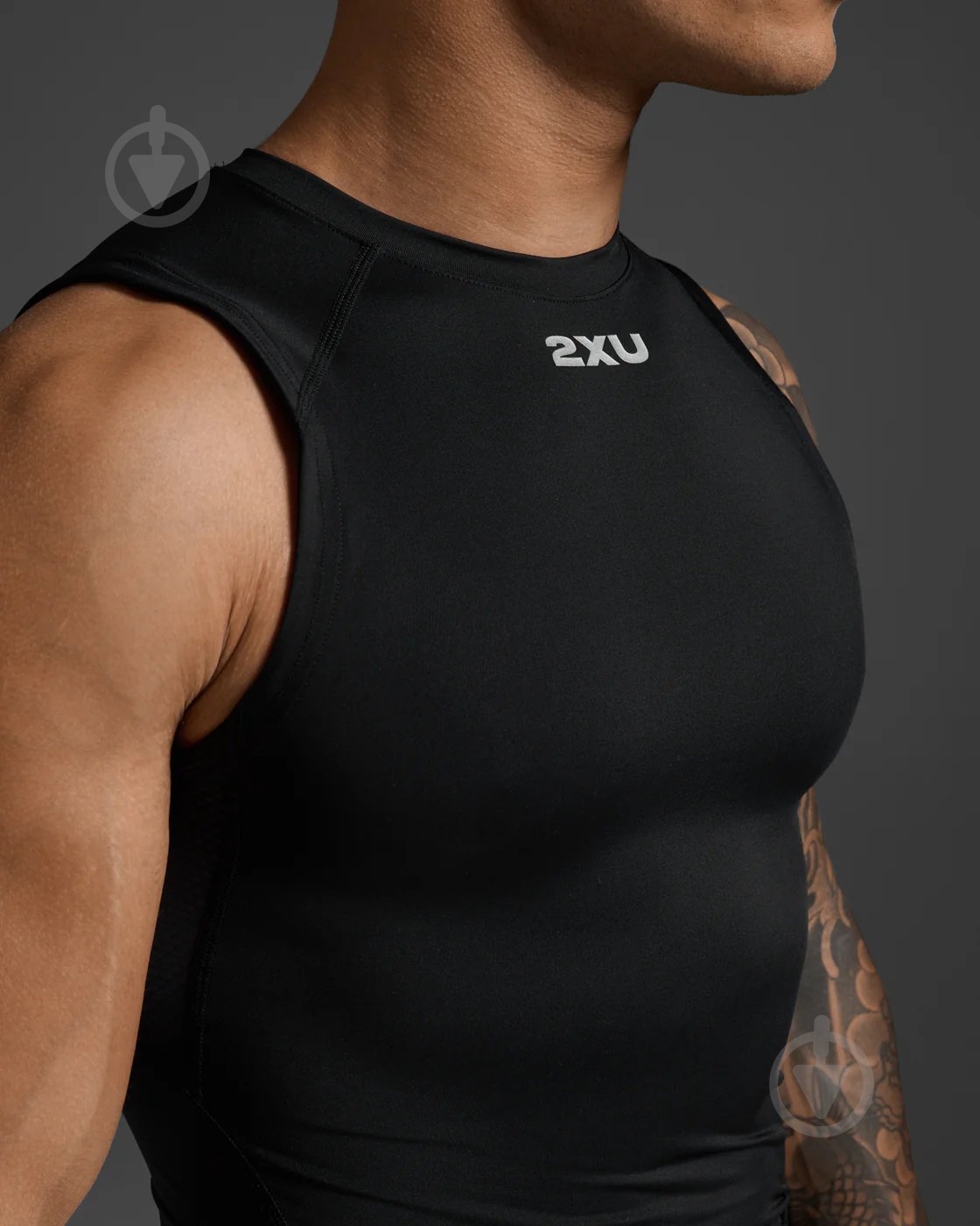 Майка 2XU Core Compression Sleeveless MA6400a_BLK/SIL р.L черный - фото 9 Майка 2XU Core Compression Sleeveless MA6400a_BLK/SIL р.L черный - фото 9