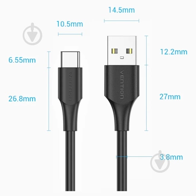 Кабель Vention 0,5 м черный (CTHBD) - фото 3 Кабель Vention 0,5 м черный (CTHBD) - фото 3