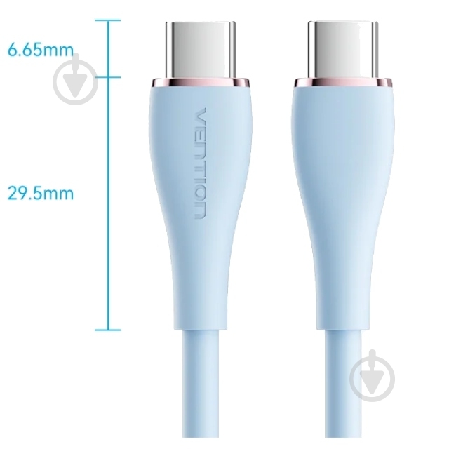 Кабель Vention 1 м блакитний (TAWSF) - фото 5