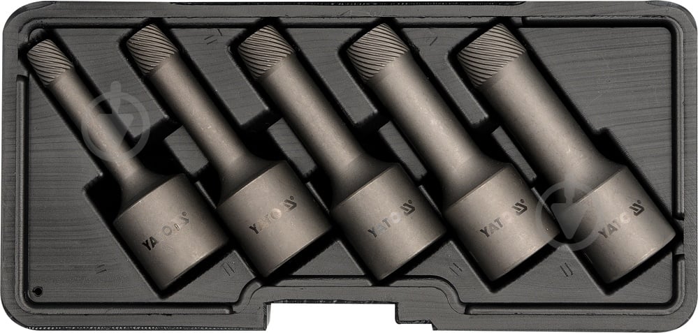 Набор экстракторов YATO для выкручивания болтов под трещотку 1/2" YATO YT-0624 - фото 1