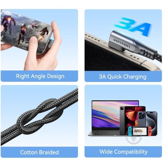 Кабель Vention 0,5 м черный (TRAHD) - фото 6 Кабель Vention 0,5 м черный (TRAHD) - фото 6