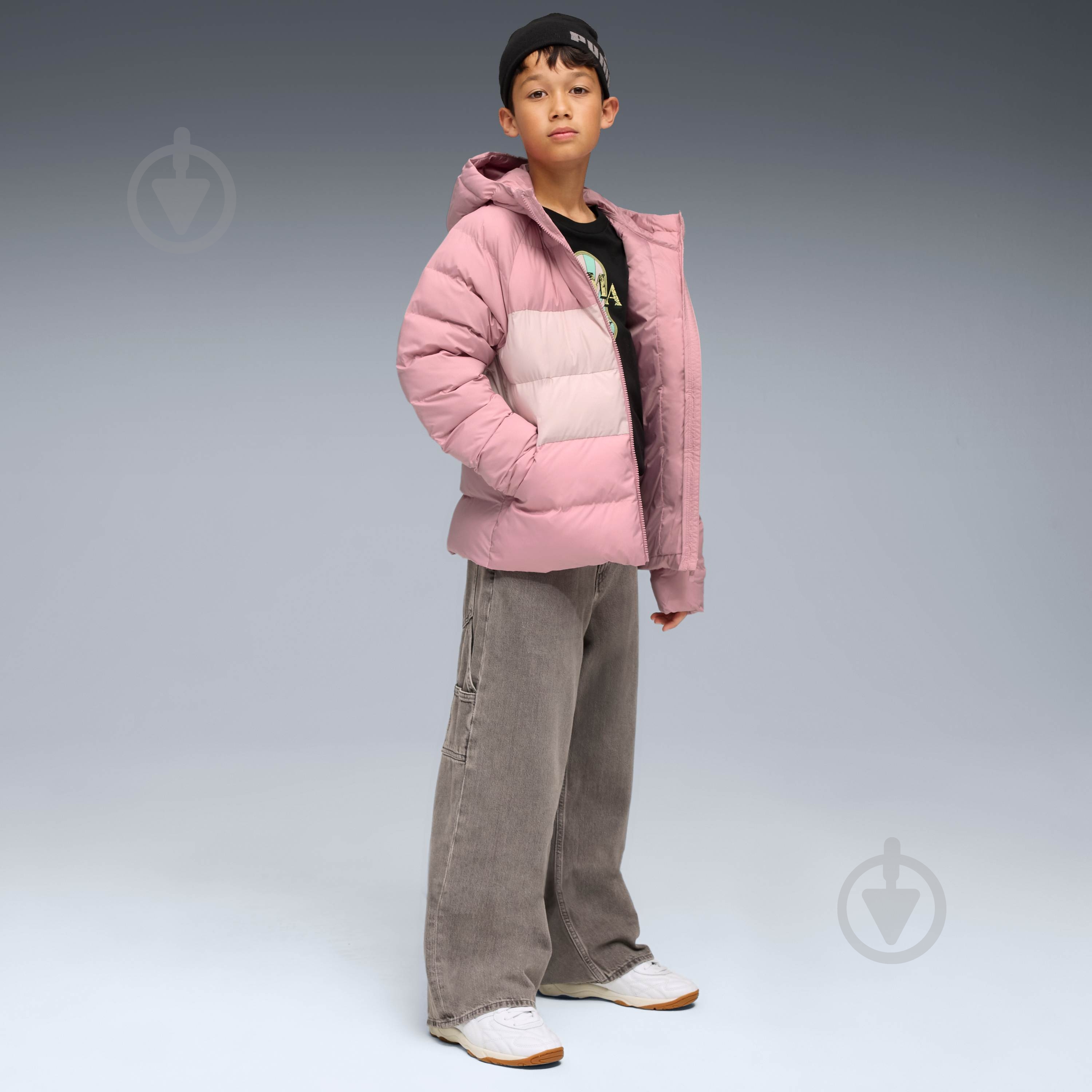 PUMA メンズジャケット Lサイズ ピンク/グレー ᐉ Куртка Puma Synthetic Hooded Puffer Jacket 68840465 р.128
