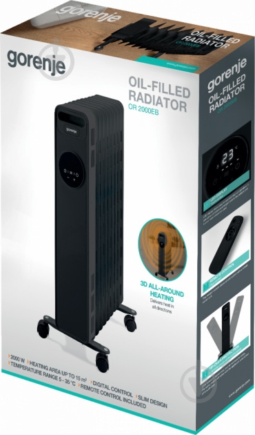 Масляный обогреватель Gorenje OR2000EB - фото 4