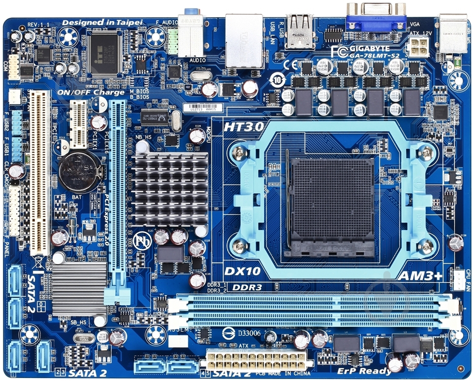 Материнська плата Gigabyte GA-78LMT-S2 (Socket AM3+, AMD 760G, mirco ATX) - фото 1 Материнська плата Gigabyte GA-78LMT-S2 (Socket AM3+, AMD 760G, mirco ATX) - фото 1