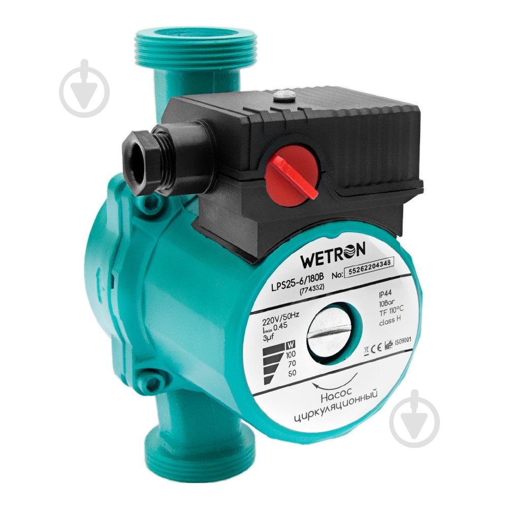 Циркуляційний насос Wetron 100Вт Hmax 6м Qmax 50л/хв (774332) - фото 2