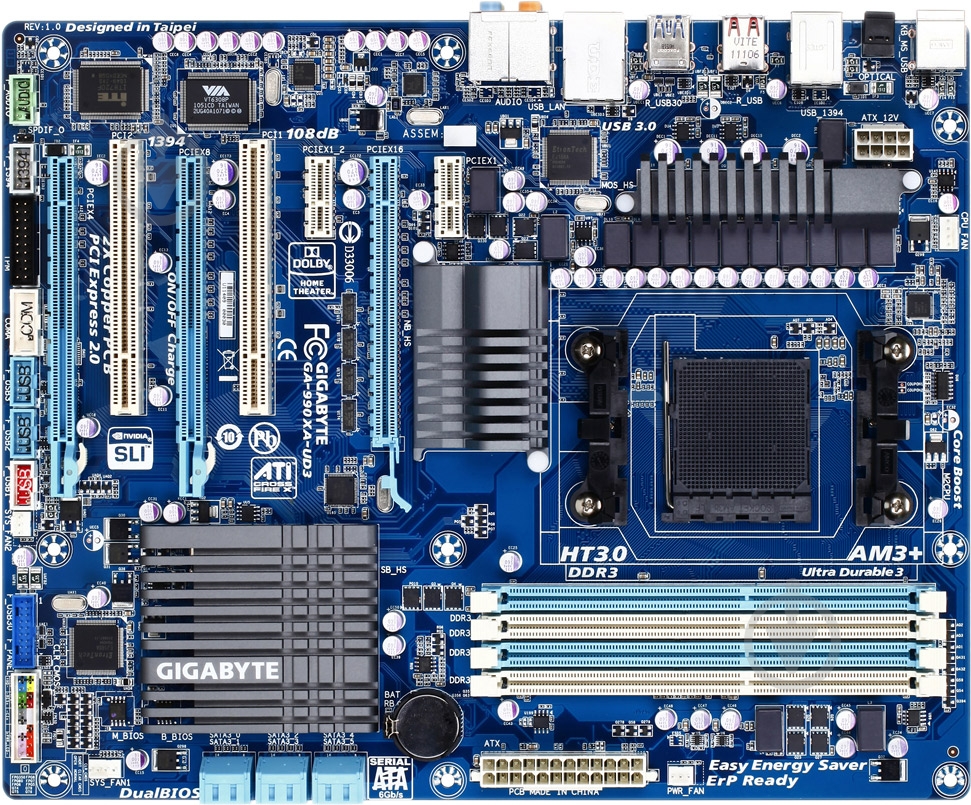 Материнская плата Gigabyte GA-990XA-UD3 (Socket AM3+, AMD 990X, ATX) - фото 1