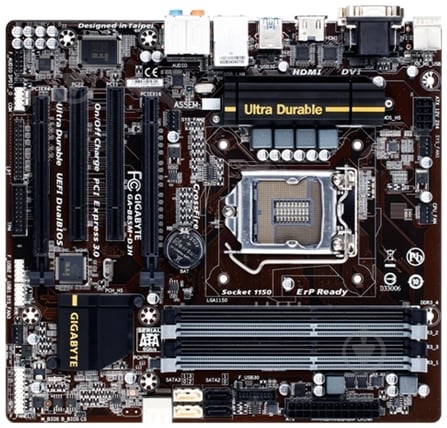 Материнська плата Gigabyte GA-B85M-D3H (Socket 1150, Intel B85, mirco ATX) - фото 1