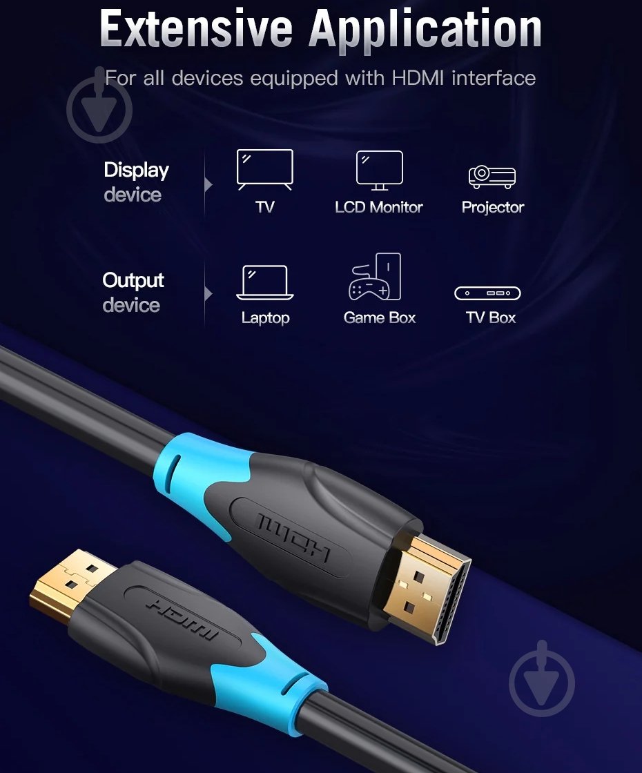 Кабель Vention 8 м черный (AACBK) - фото 6