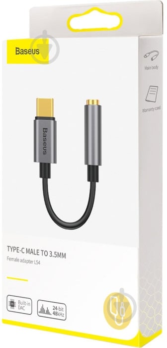 BASEUS USB Type-C to 3.5mm Adapte L54 CATL54-0G серый (1011177) - фото 4 BASEUS USB Type-C to 3.5mm Adapte L54 CATL54-0G серый (1011177) - фото 4