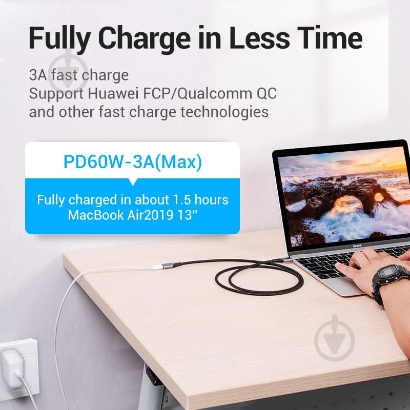 Кабель Vention 1 м черный (TABHF) - фото 6 Кабель Vention 1 м черный (TABHF) - фото 6