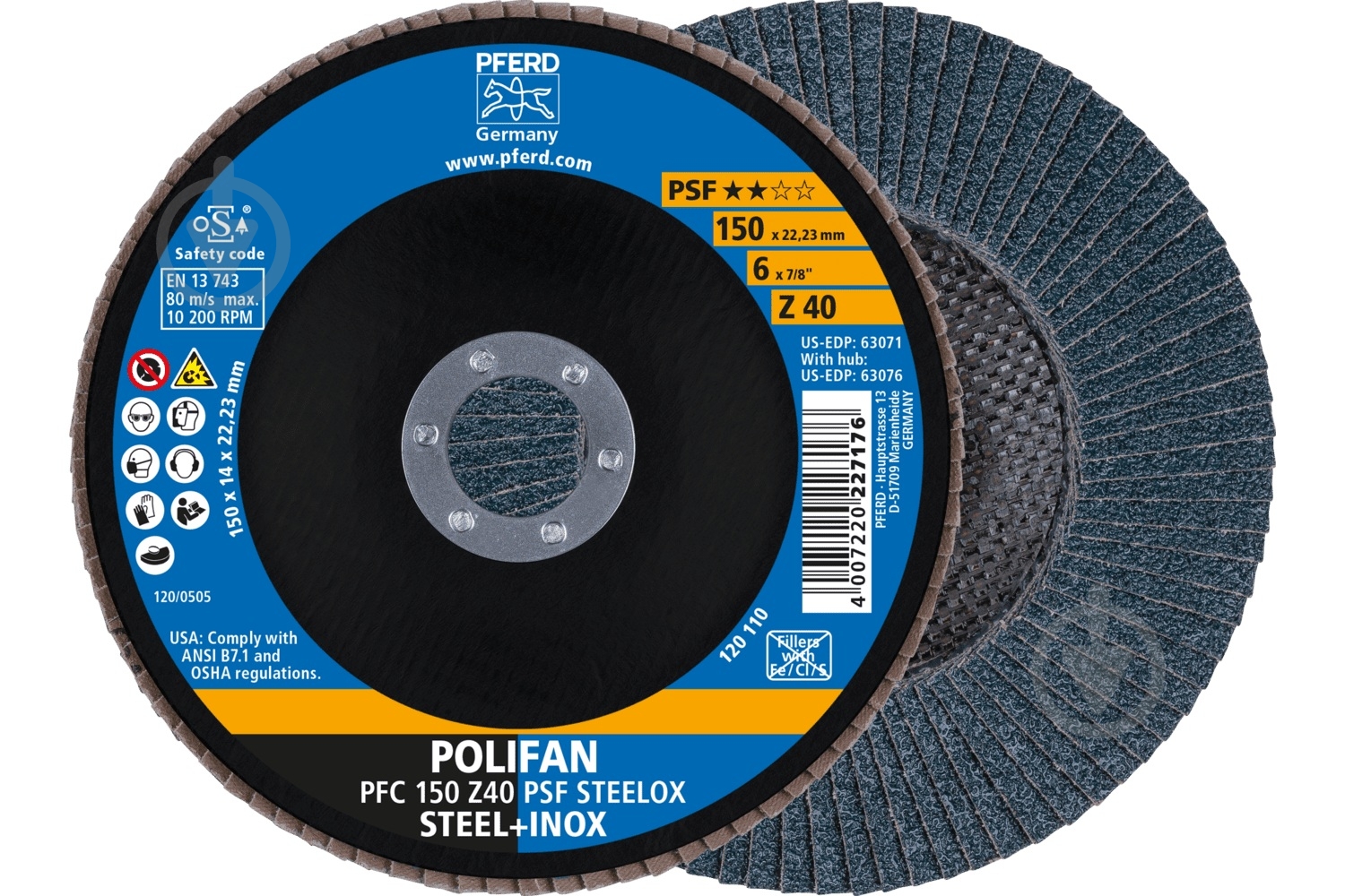 Круг лепестковый Pferd 150 мм P40 5506 - фото 1