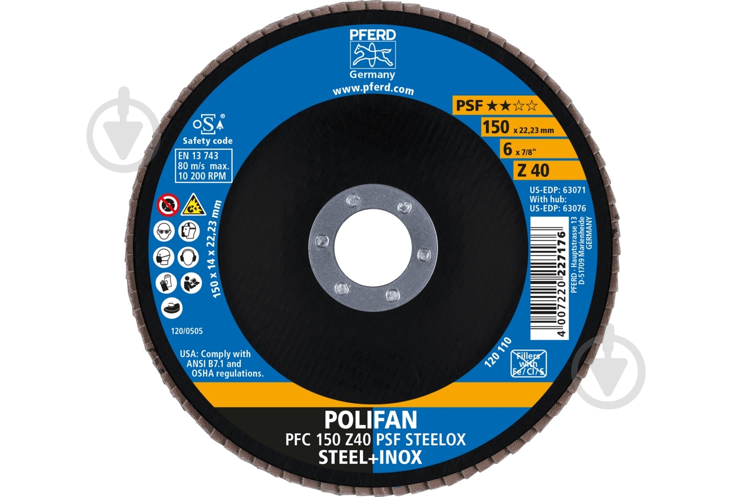 Круг лепестковый Pferd 150 мм P40 5506 - фото 2