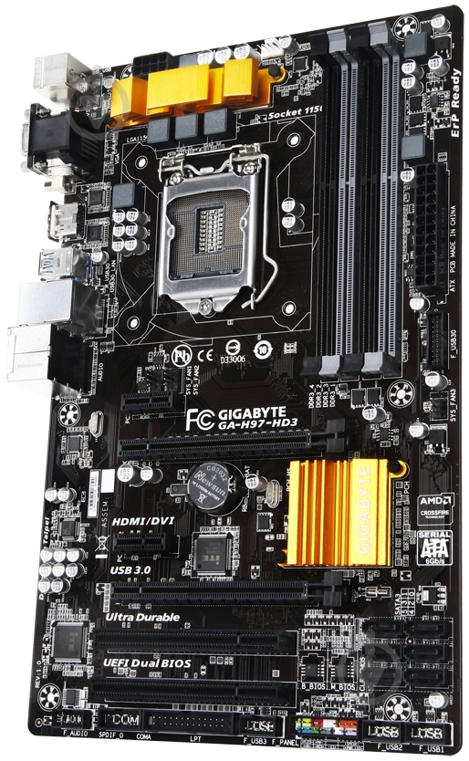 Материнська плата Gigabyte GA-H97-HD3 (Socket 1150, Intel H97, ATX) - фото 2 Материнська плата Gigabyte GA-H97-HD3 (Socket 1150, Intel H97, ATX) - фото 2