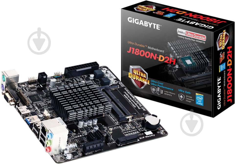 Материнская плата Gigabyte GA-J1800N-D2H (Integrated CPU, SoC, mini ITX) - фото 3