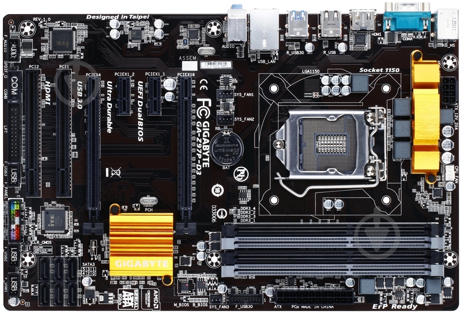 Материнская плата Gigabyte GA-Z97P-D3 (Socket 1150, Intel Z97, ATX) - фото 1