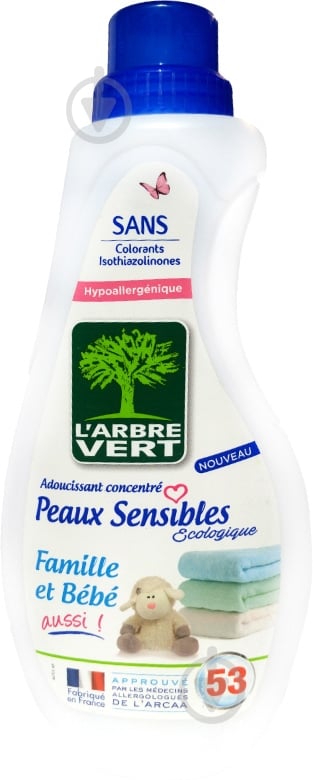Кондиционер-ополаскиватель L'Arbre Vert Чувствительная кожа 0,8 л - фото 1
