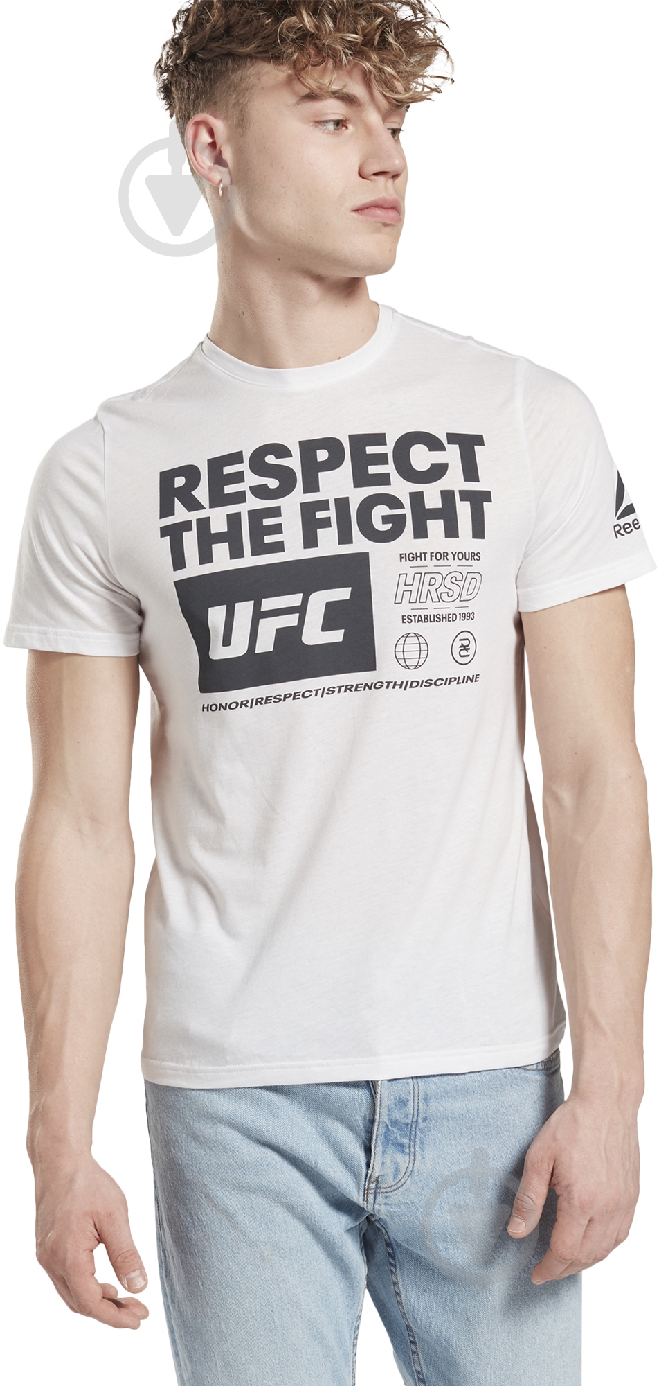 Футболка Reebok UFC FG TEXT TEE FU1292 р.L белый - фото 1