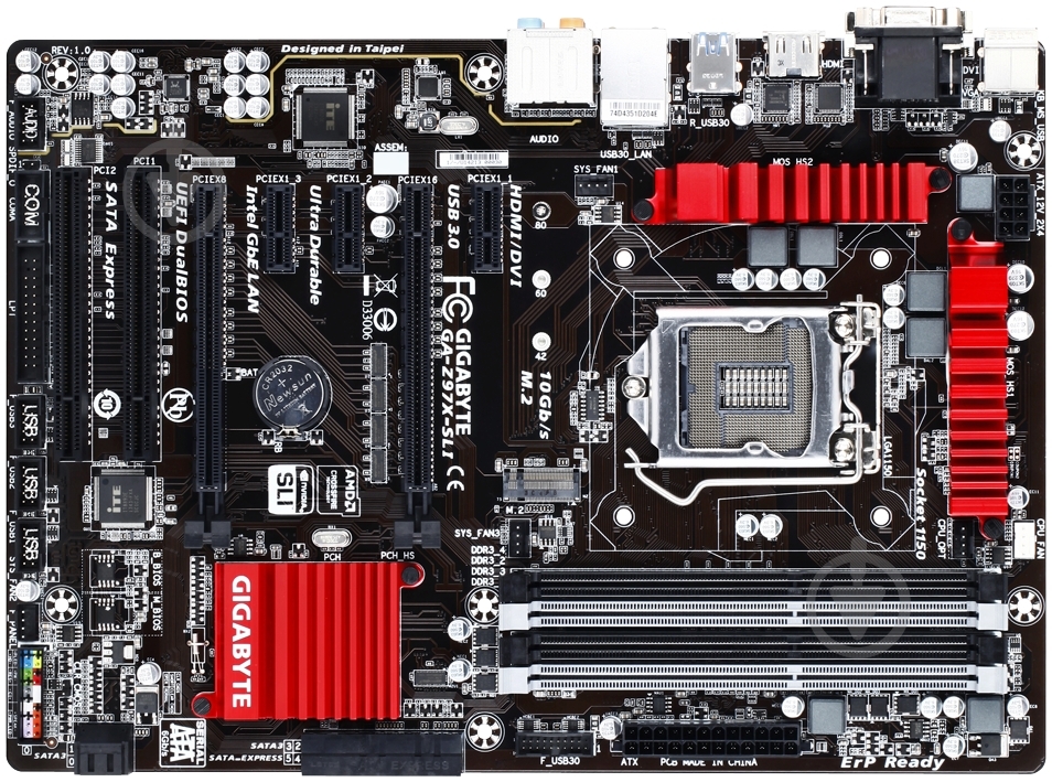 Материнская плата Gigabyte GA-Z97X-SLI (Socket 1150, Intel Z97, ATX) - фото 1