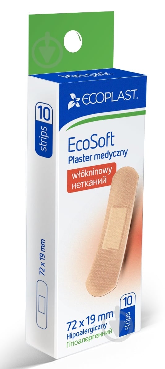 Пластырь ECOPLAST EcoSoft 72 x 19 мм стерильные 10 шт. - фото 1